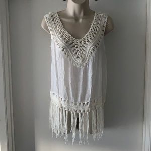 Fringed knot dressy top